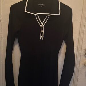 Fashion Nova Black Top with White Accents